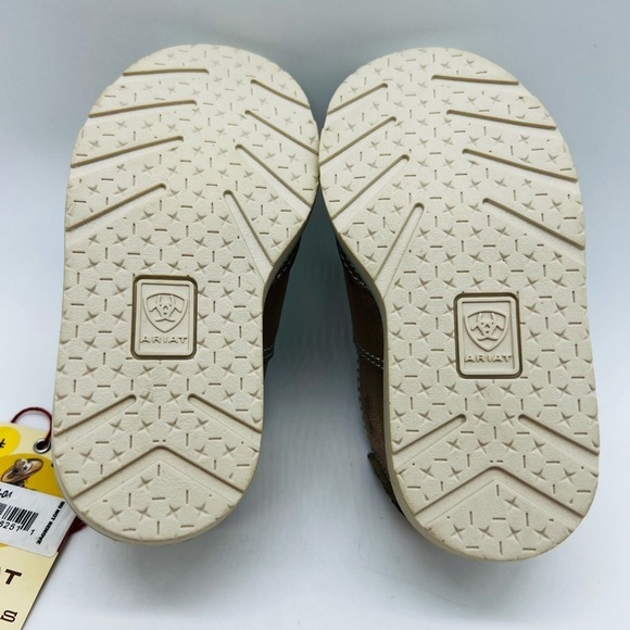 ARIAT SLIP ON ‘LIL STOMPERS PIPER CRUISER SHOES SIZE 4 ROSE GOLD AND AQUA NWT - Picture 9 of 9